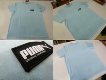 M 水色)プーマ★Ｔシャツ 583028 FUSION 半袖丸首 タオル地 吸汗 リラックススタイル puma★新品送料込_画像7