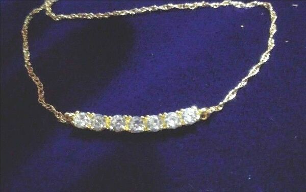 K18ネックレス ・金K18モアサナイト ダイヤネックレス・YG金K18チェーンネックレス・43cmスクリューチェーンネックレス