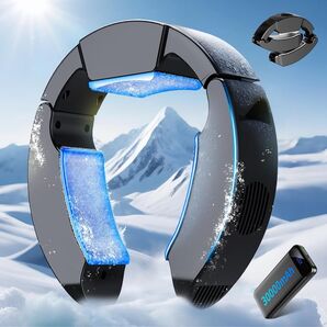 ネッククーラー 冷却プレート 【2025新登場&30000mAh モバイルバッテリー付き&-17℃瞬間冷却】 PSE認証済み 黒