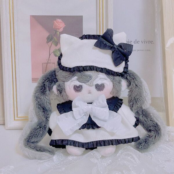 10cm ぬい服 いつぬい 無属性 白 黒 にじぱぺ ちびぐるみ ねこ