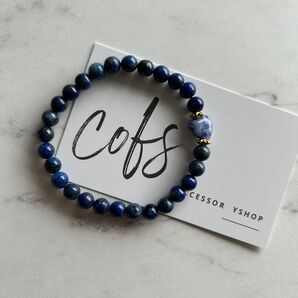 A348【幸運 先見の明 直感力】ラピスラズリ ソーダライト ブレスレット