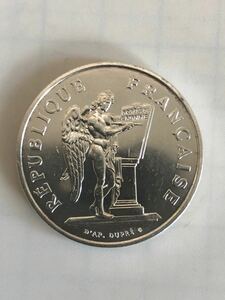 フランス 100フラン(革命の守護天使) 銀貨 1989年