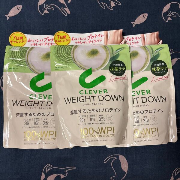 CLEVER クレバー ウエイトダウン プロテイン 抹茶ラテ味 315g 3袋