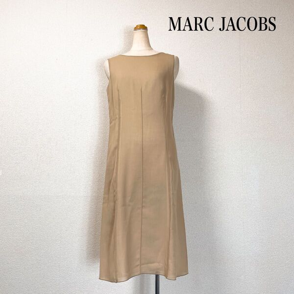 MARC JACOBS マークジェイコブス 膝丈リネンタッチワンピース ベージュ 春夏 上品 美シルエット