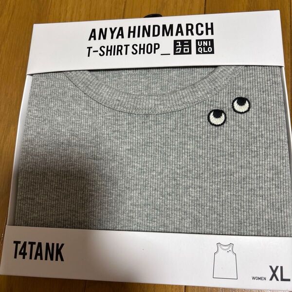 新品タグ付きユニクロ×アニヤハインドマーチ T4TANK タンクトップ グレー XL 即日発送
