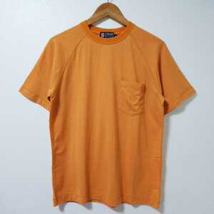 【カジュアル】CHAPS RALPH LAUREN チャップス ラルフローレン 半袖Tシャツ Mサイズ オレンジ ポケット ワンポイント刺繍ロゴ