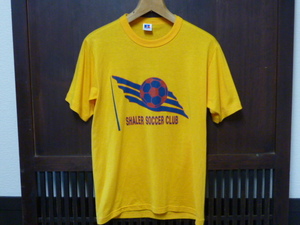 USA古着　Tシャツ RUSSELL S SHALER 黄 イエロー 90s ナンバリング サッカー