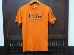 USA古着　Tシャツ FRUIT OF THE LOOM S La-Tec オレンジ 90s ナンバリング サッカー