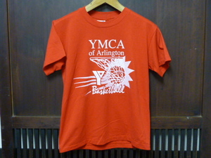 USA古着　Tシャツ Hanes 14-16 YMCA 赤 レッド 90s バスケット ナンバリング 