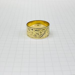 18金 デザインリング 唐草模様