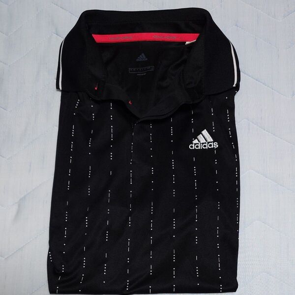 アディダス adidas 半袖ポロシャツ ゴルフウェア ゴルフ 中古 通気性 速乾 薄手 ポリエステル 黒