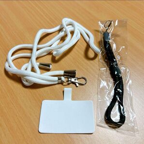 リストストラップ 1本入り+ ハンドストラップ1本入り 全機種対応 ホワイト ストラップ