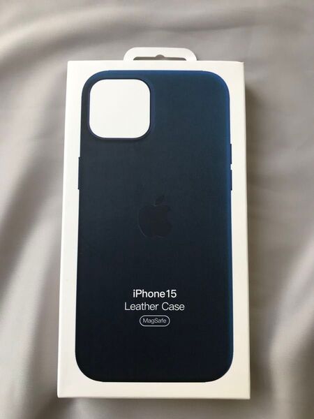 Apple 純正品 iPhone 15 レザーケース ブルー