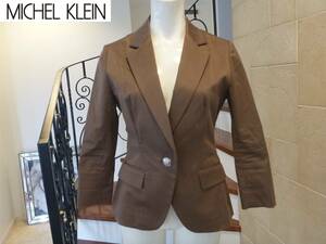 3万 美品 MICHEL KLEIN(ミッシェルクラン)　★　イトキン　茶ブラウン　ジャケット　38　Ｍ相当