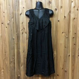 UNTITLED/アンタイトル◆ノースリーブワンピース フォーマル 膝丈◇レディース size 2＊光沢有り シンプル 無地 結婚式 パーティー 日本製