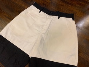 メンズ パンツ オシャレ ♪ HARE ハレ ショート ショーツ ハーフ ホワイト ブラック ツートン FB919LP/ 約W30