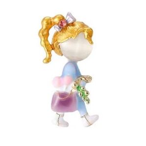 ブローチ エナメルガールH ポニーテール かわいい 可愛い キュート アクセサリーピン