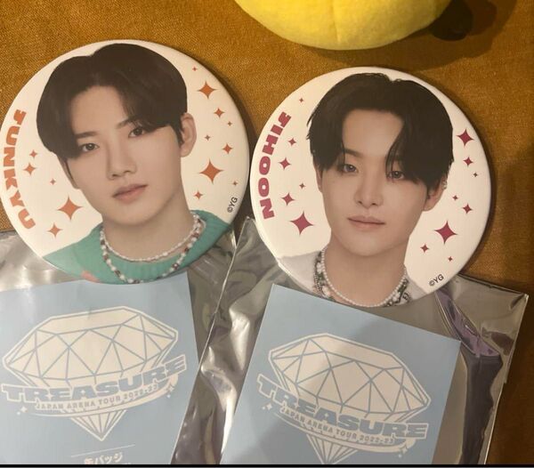 treasure ジフン &ジュンギュ 缶バッジ2点 HELLO JAPAN Arena TOUR 初期