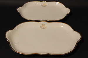  prompt decision rare Rosenthal Rosenthal gold paint KONTROLLSTELLE Vintage vintage large middle plate 2 pieces set white × Gold tableware 