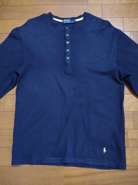 ラルフローレン RALPH LAUREN ヘンリーネック 長袖Tシャツ ネイビー L