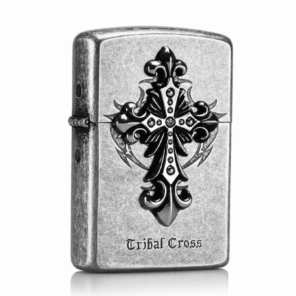 喫煙具 喫煙グッズzippo型オイルライターZORROゾロオイルライターエンジェルクロス 古銀色 新品未使用 未開封品発送