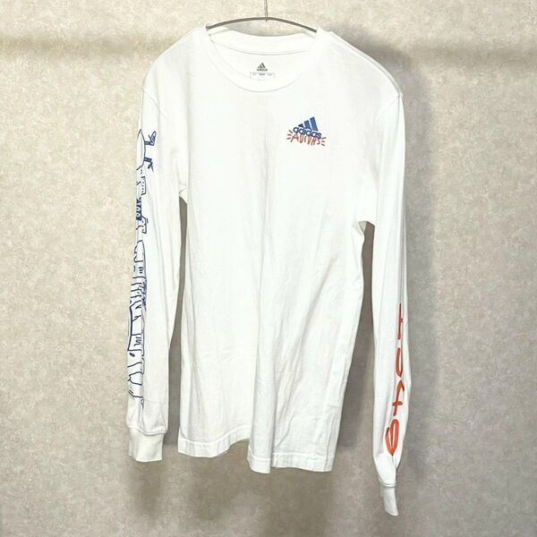【古着】adidas 長袖Tシャツ ロンT ロゴ アディダス ホワイト