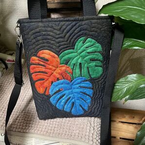 ハワイアンキルト ハワイアンキルトバッグ モンステラ ミニバッグ ショルダーバッグ