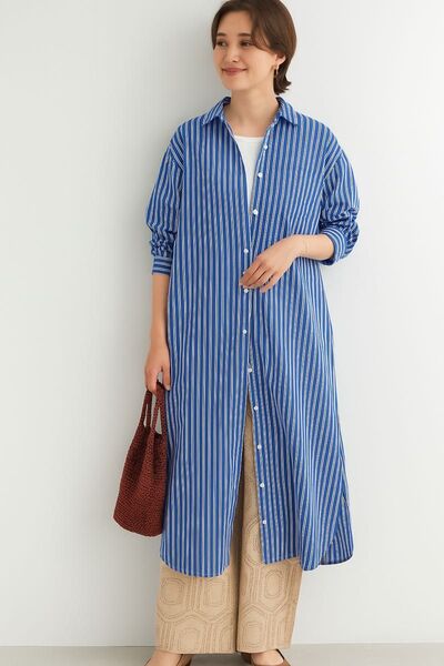 URBAN RESEARCH シャツワンピース FREE アーバンリサーチ ストライプシャツワンピース ビックシルエット