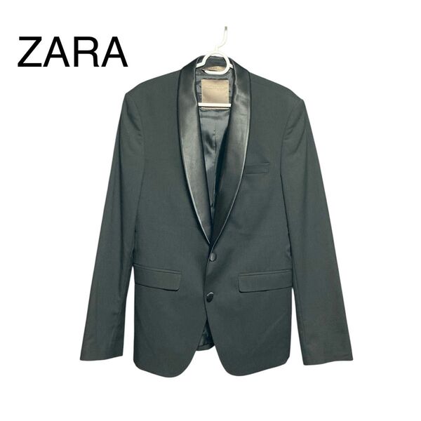 ZARA MAN サテンラペル フォーマルジャケット タキシード ブラック M テーラードジャケット