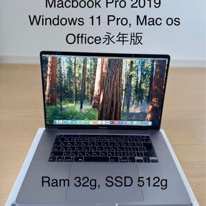 Macbook Pro 2019 16インチ Ram 32gb Windows 11 Pro