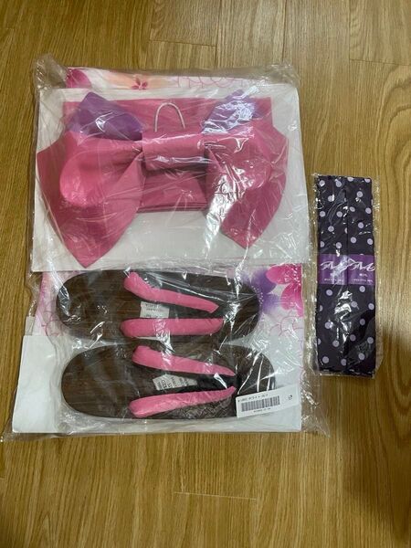 GRL 浴衣 ラメ入り 4点セット 腰紐付き