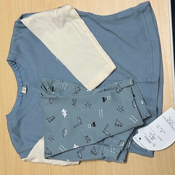 【新品未使用】長袖Tシャツ パンツ イオン 恐竜 80 90 男の子 幼児 ベビー トップバリュ