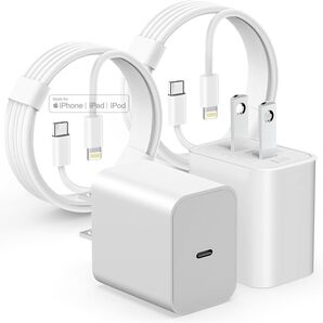 2個セット iPhone 充電器 20W PD 急速充電 USB C-Lightningケーブル2m付き MFi・PSE認定