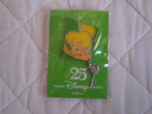  Tinkerbell Peter Pan pin badge Disney Land 25 anniversary commemoration not for sale pin bachiTDL