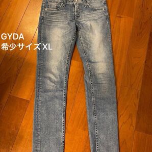 美品 希少サイズ:XL GYDA J/W HEM DAMAGE スキニーデニムパンツ アイス 07234245601