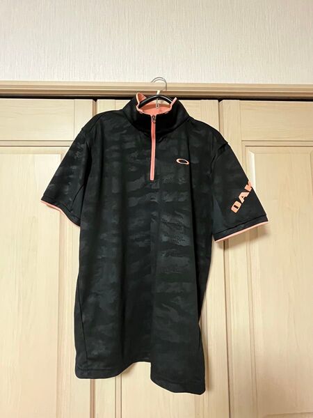 OAKLEY オークリー ゴルフウェア 半袖シャツ メンズ 黒×ピンク Lサイズ