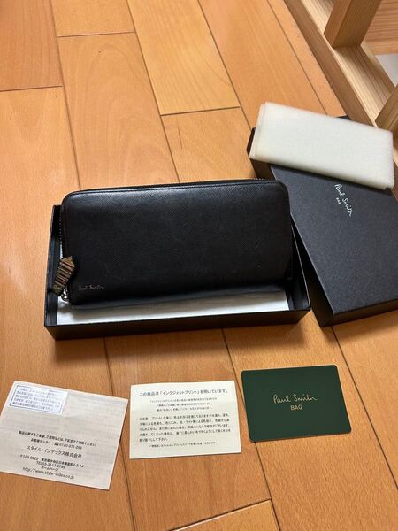 定価40000円 ポールスミス 長財布 ラウンドファスナー マルチストライプ