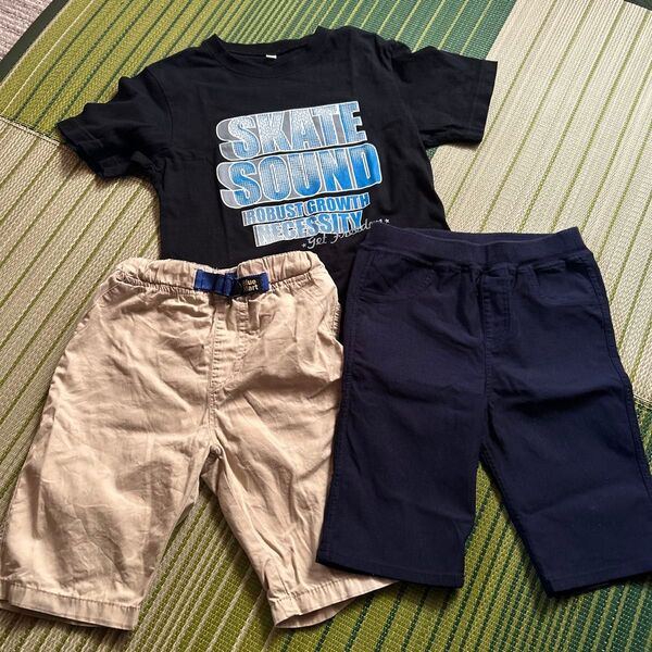 キッズ 半ズボン130・2枚 半袖Tシャツ140セット 男の子