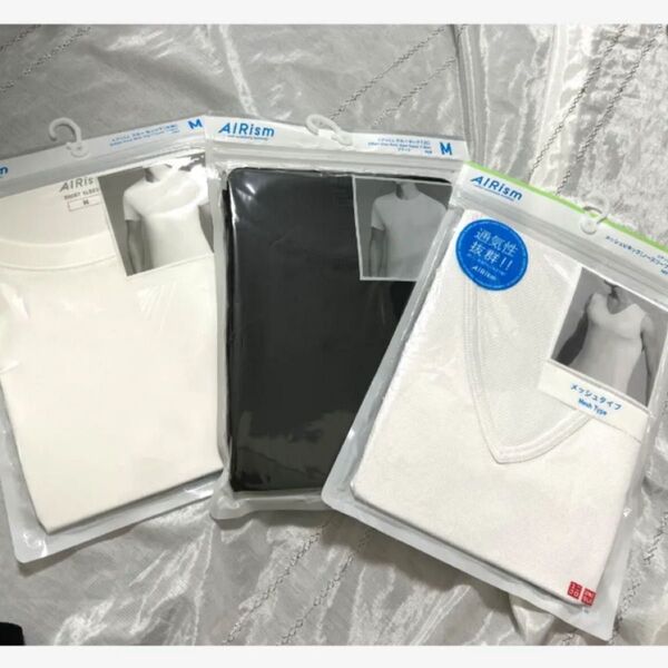 ユニクロ メンズ エアリズムクルーネックTシャツ ノースリーブ 3枚セット M 新品