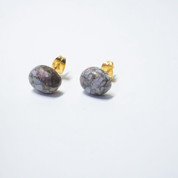 天然石◆コッパーオパール ピアス◆サージカルステンレス 金属アレルギー対応 アクセサリー ゴールド系