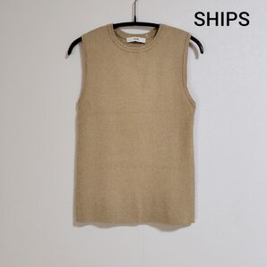 SHIPS 〈手洗い可能〉ラメ ノースリーブ ニット