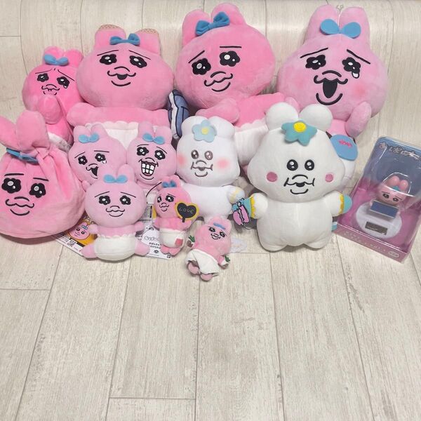 【極美品】おぱんちゅうさぎ んぽちゃむ ぬいぐるみ マスコット 巾着 ポシェット ソーラー 13点セット まとめ売り