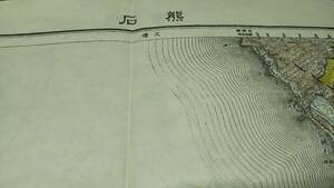 　古地図 　熊石　北海道　地図　資料　43×53cm　大正６年測量　参謀本部　かきこみ
