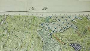 　古地図 　茅沼　北海道　地図　資料　43×53cm　大正6年測量　参謀本部　　かきこみ