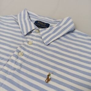 値下げ可 POLO Ralph Lauren ボーダー ポロシャツ 水色×白