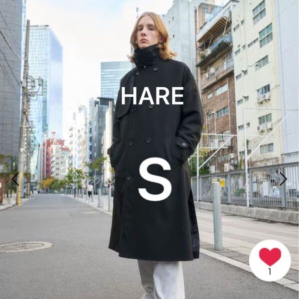 【HARE/ハレ】ライナーツキサイドスリットトレンチコート ブラック Sサイズ トレンチコート メンズ