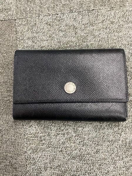 BVLGARI ブルガリ 二つ折り財布 ブラック レザー 使用品
