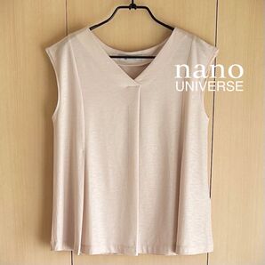NANO universe ナノユニバース スキッパーキレイメカットブラウス ノースリーブトップス