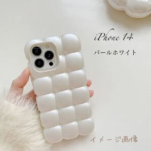 iPhone 14 パールホワイト ポコポコ スマホケース アイフォンケース 可愛い 軽量 韓国 スマホケース