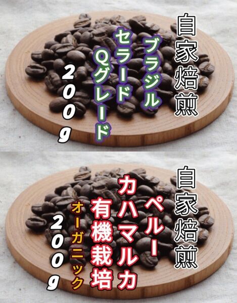 【ブラジル】セラード【ペルー】カハマルカ 自家焙煎コーヒー豆 各200g(自家焙煎 コーヒー豆 コーヒー)